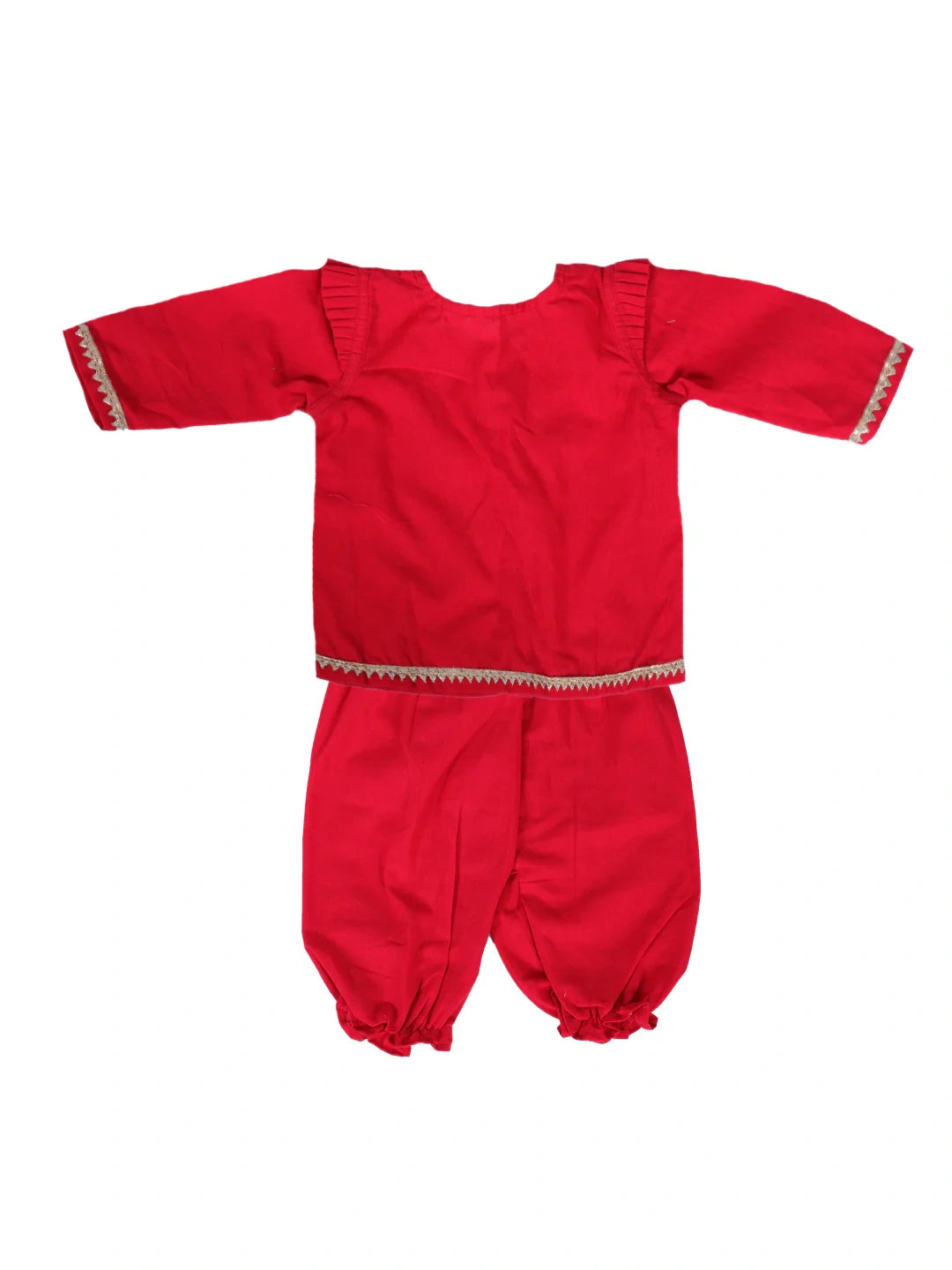 Bownbee Girls Pure Cotton Ethnic Set For Infants   -  Red