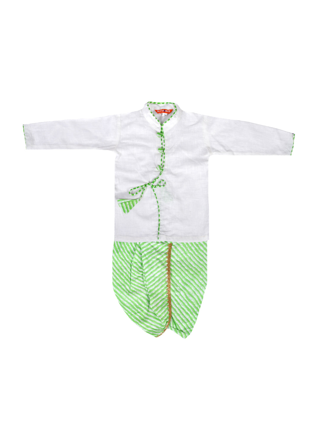 BownBee  Baby Boys Pure Cotton Full Sleeve Dhoti Kurta for Baby Boy- White