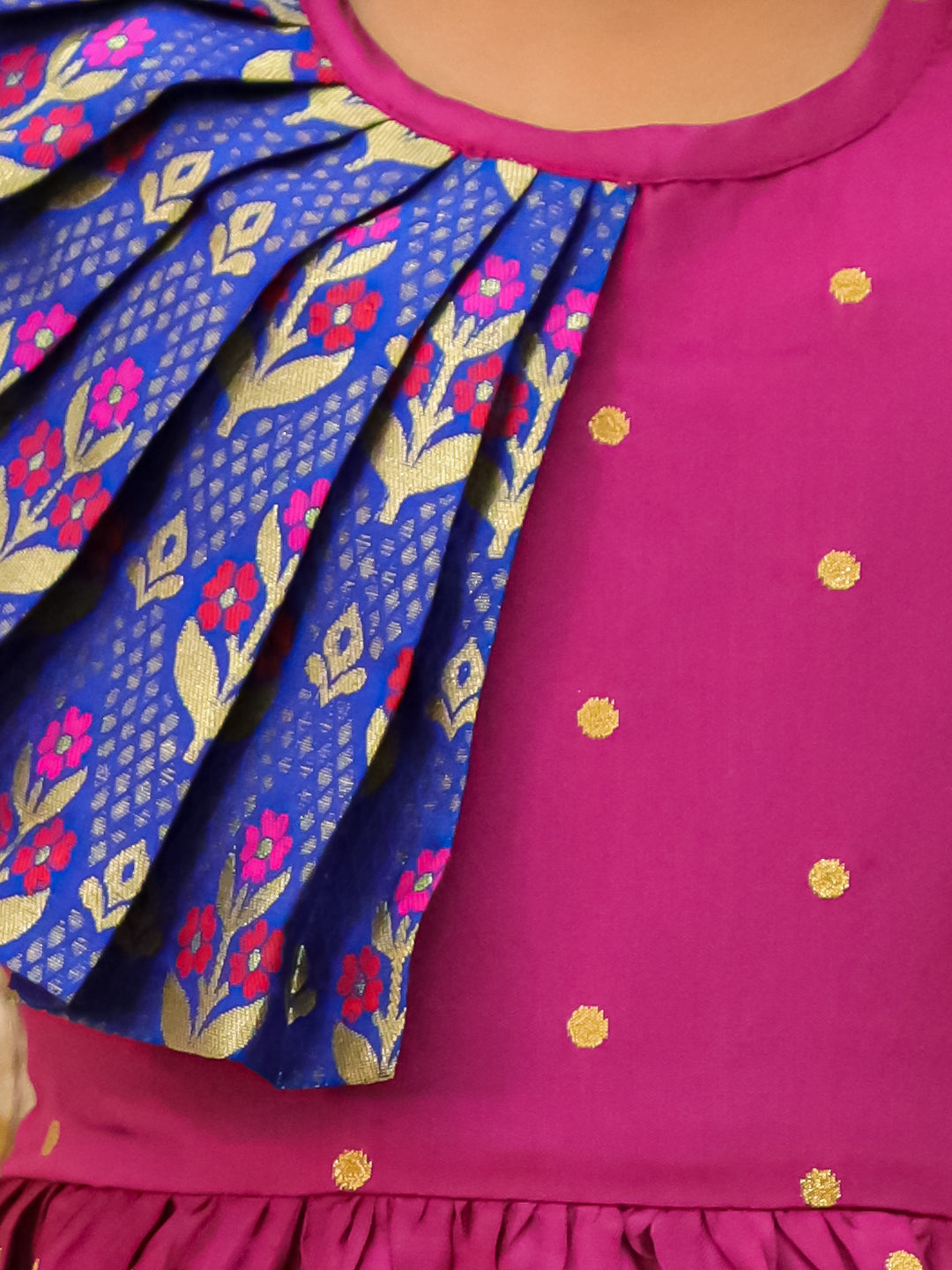 BownBee Short sleeves Jacquard Party Dress For Girls - Red