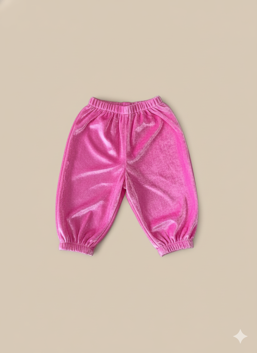 BownBee Winter Velvet Ethnic Suit Set For Infant Girls - Pink