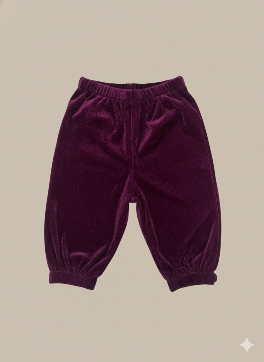 BownBee Winter Velvet Gota Suit Set For Infant Girls - Purple