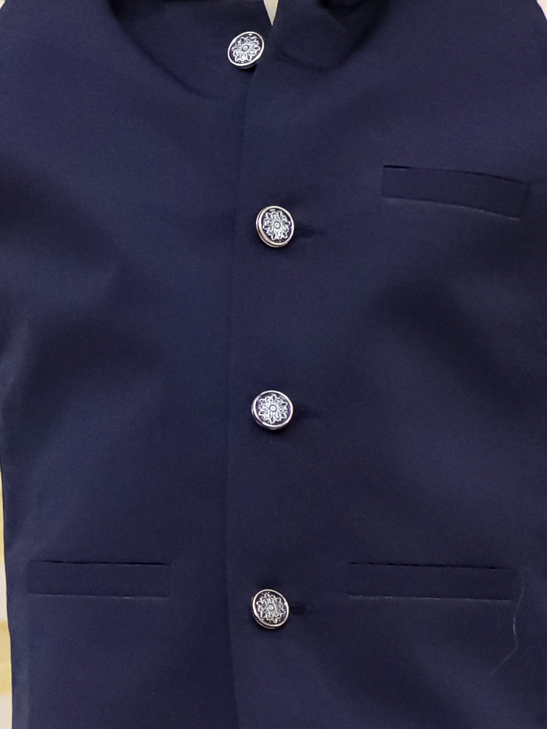 BownBee Bandh Gala Winter Nehru Jacket For Boys - Navy Blue