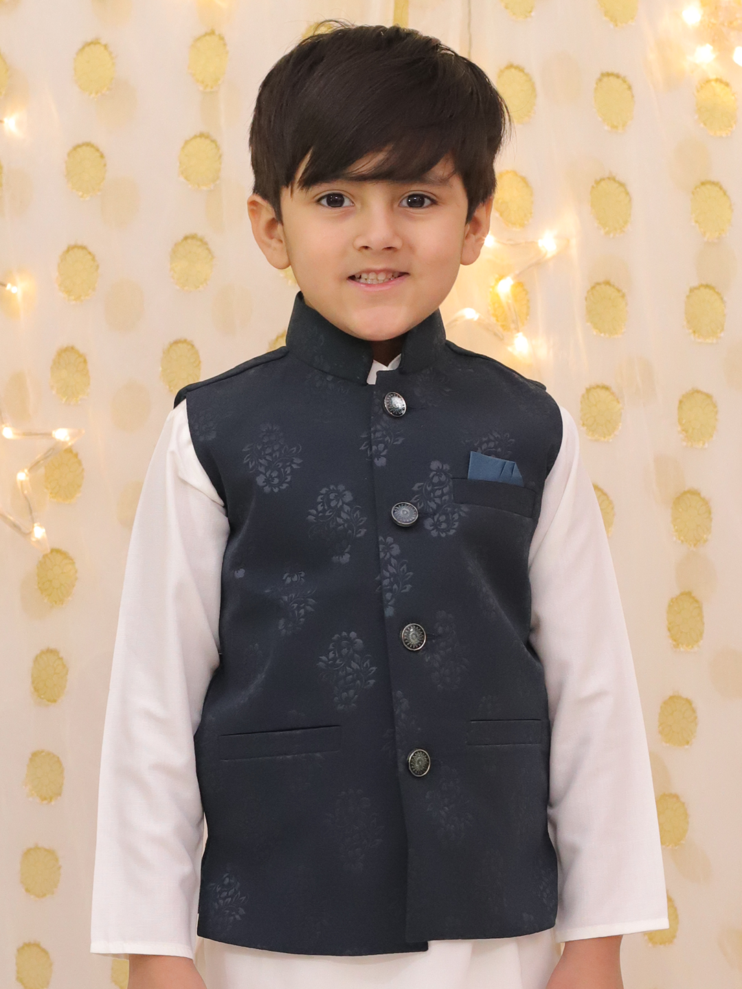 BownBee Bandh Gala Winter Nehru Jacket For Boys -Blue