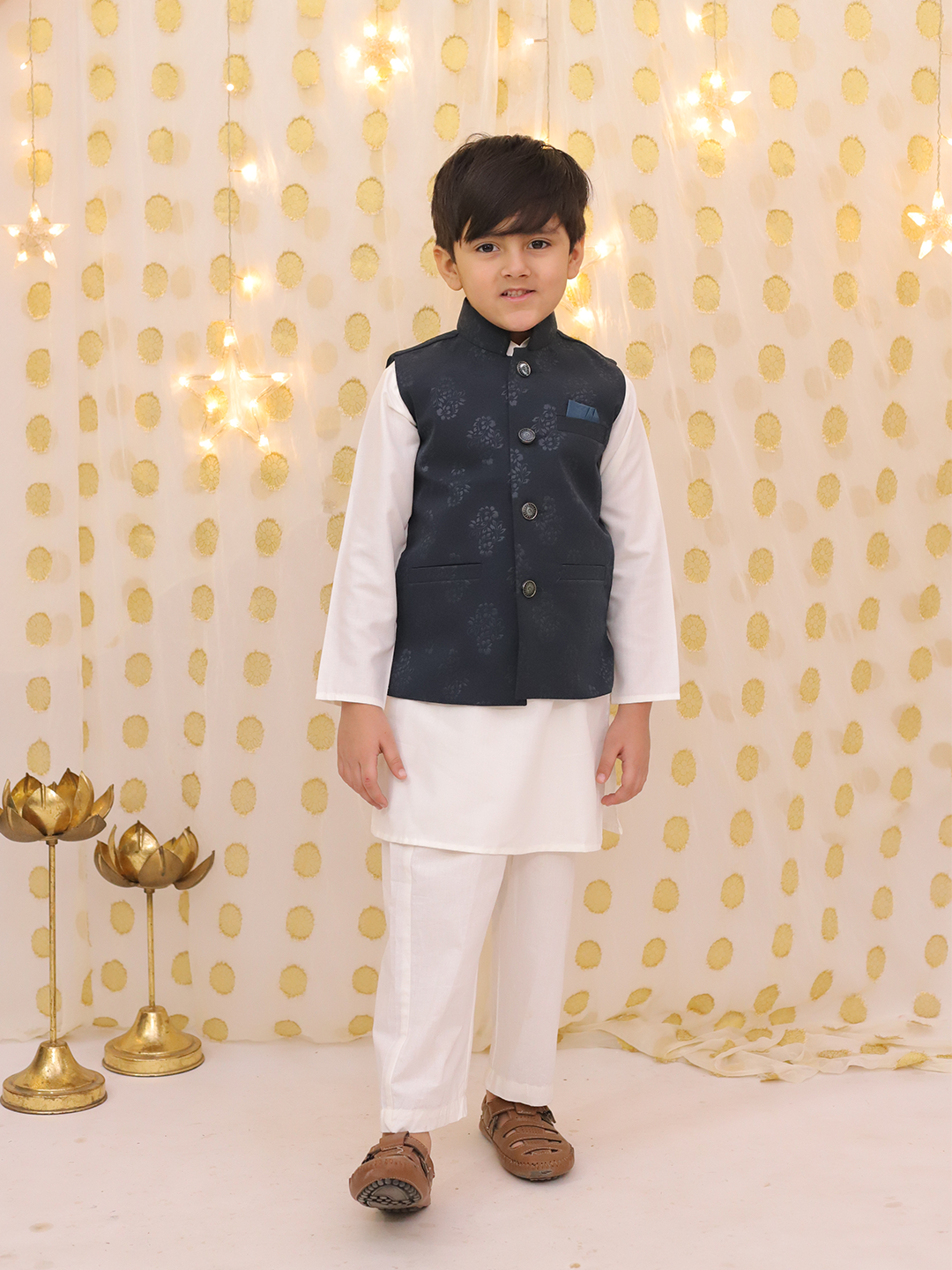 BownBee Bandh Gala Winter Nehru Jacket For Boys -Blue