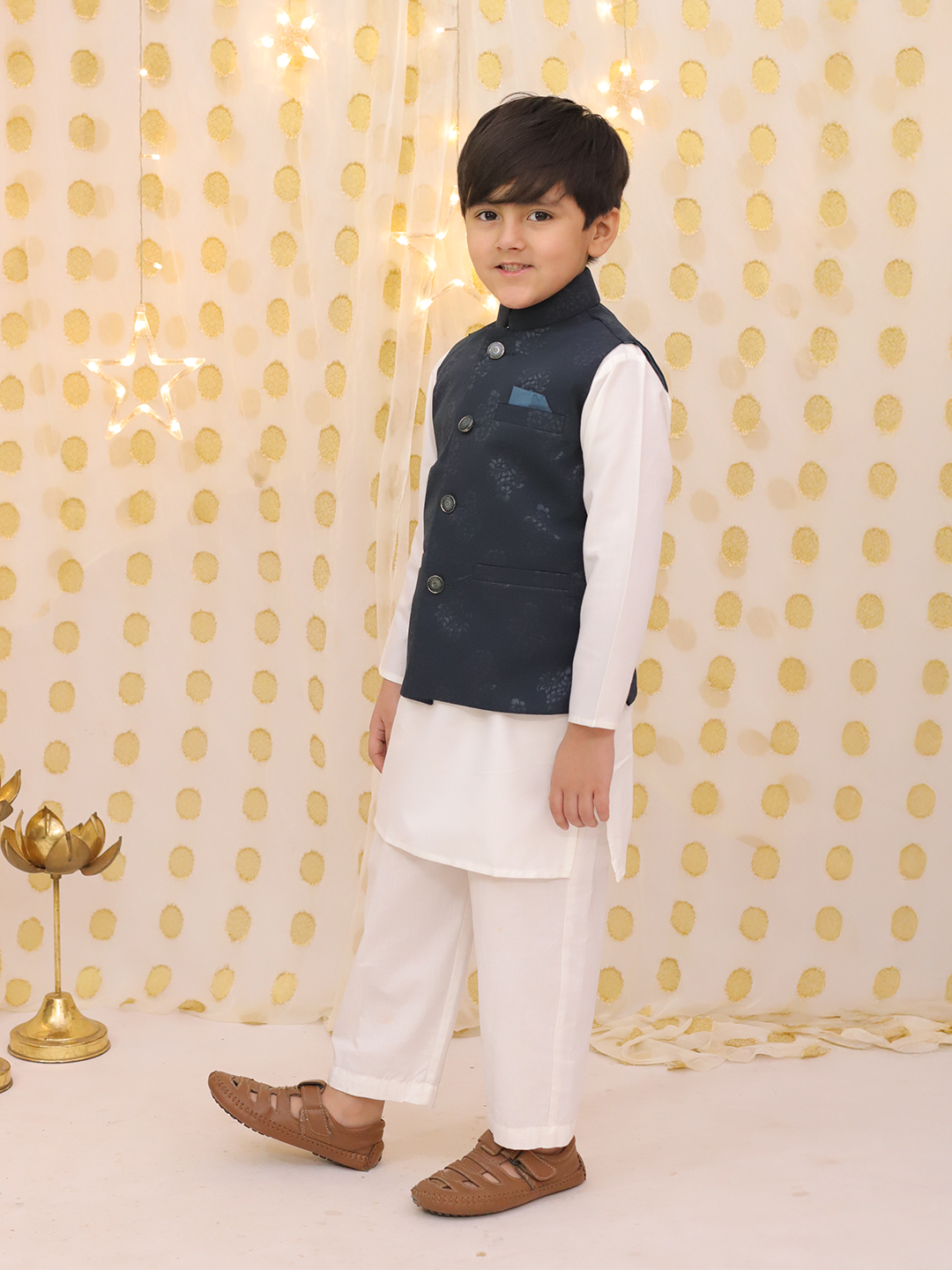 BownBee Bandh Gala Winter Nehru Jacket For Boys -Blue