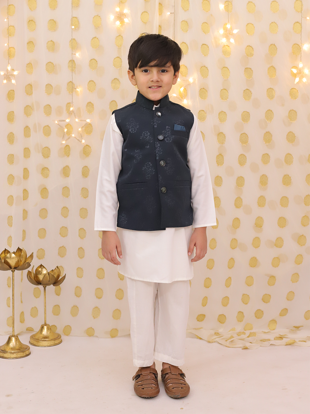 BownBee Bandh Gala Winter Nehru Jacket For Boys -Blue