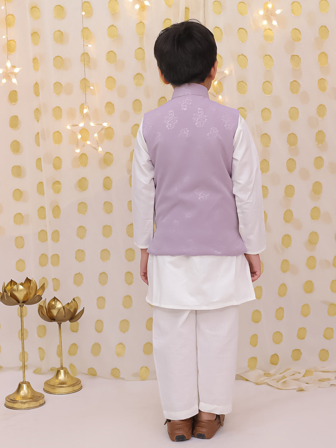 BownBee Bandh Gala Winter Nehru Jacket For Boys - Lilac
