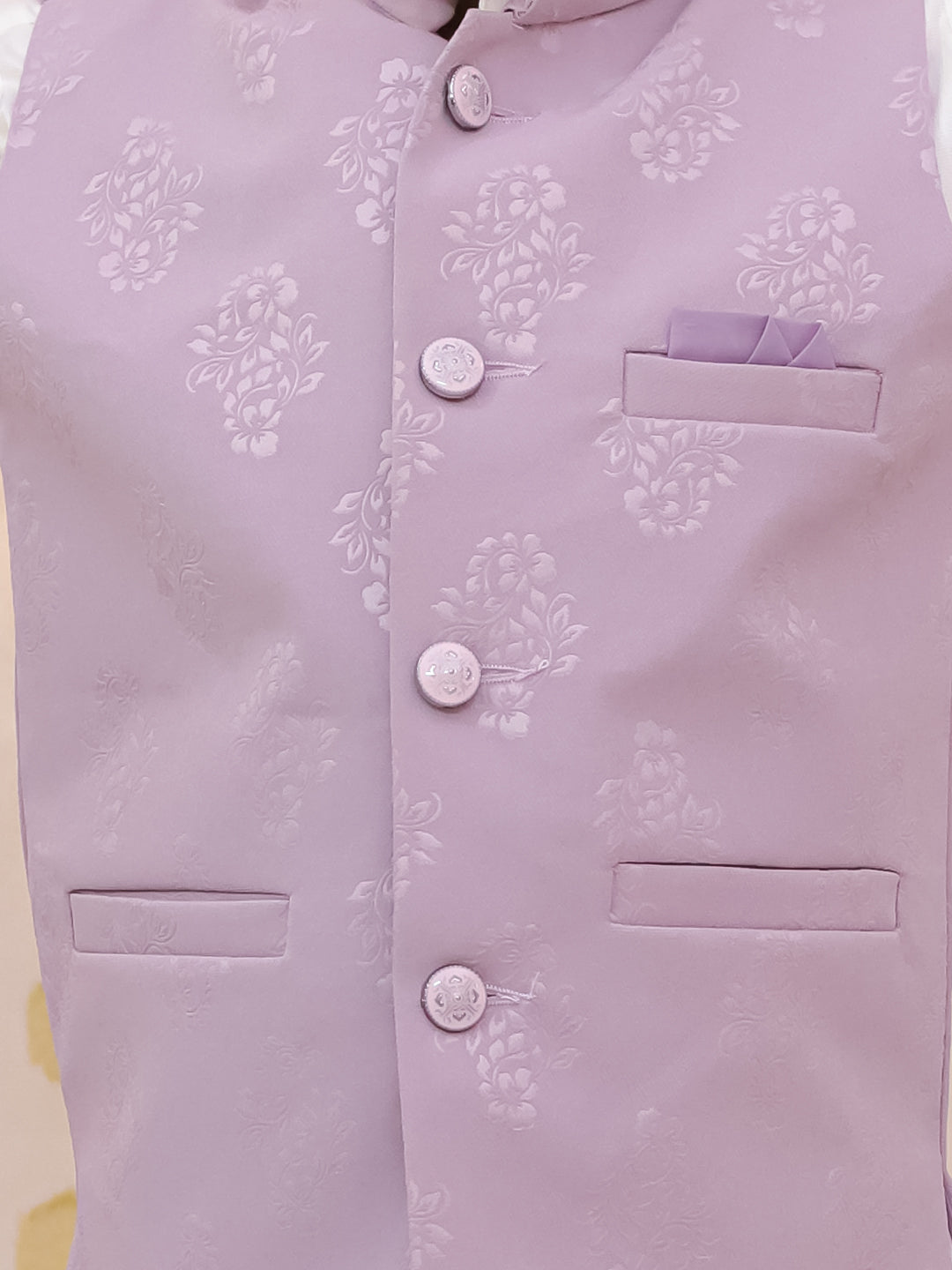 BownBee Bandh Gala Winter Nehru Jacket For Boys - Lilac
