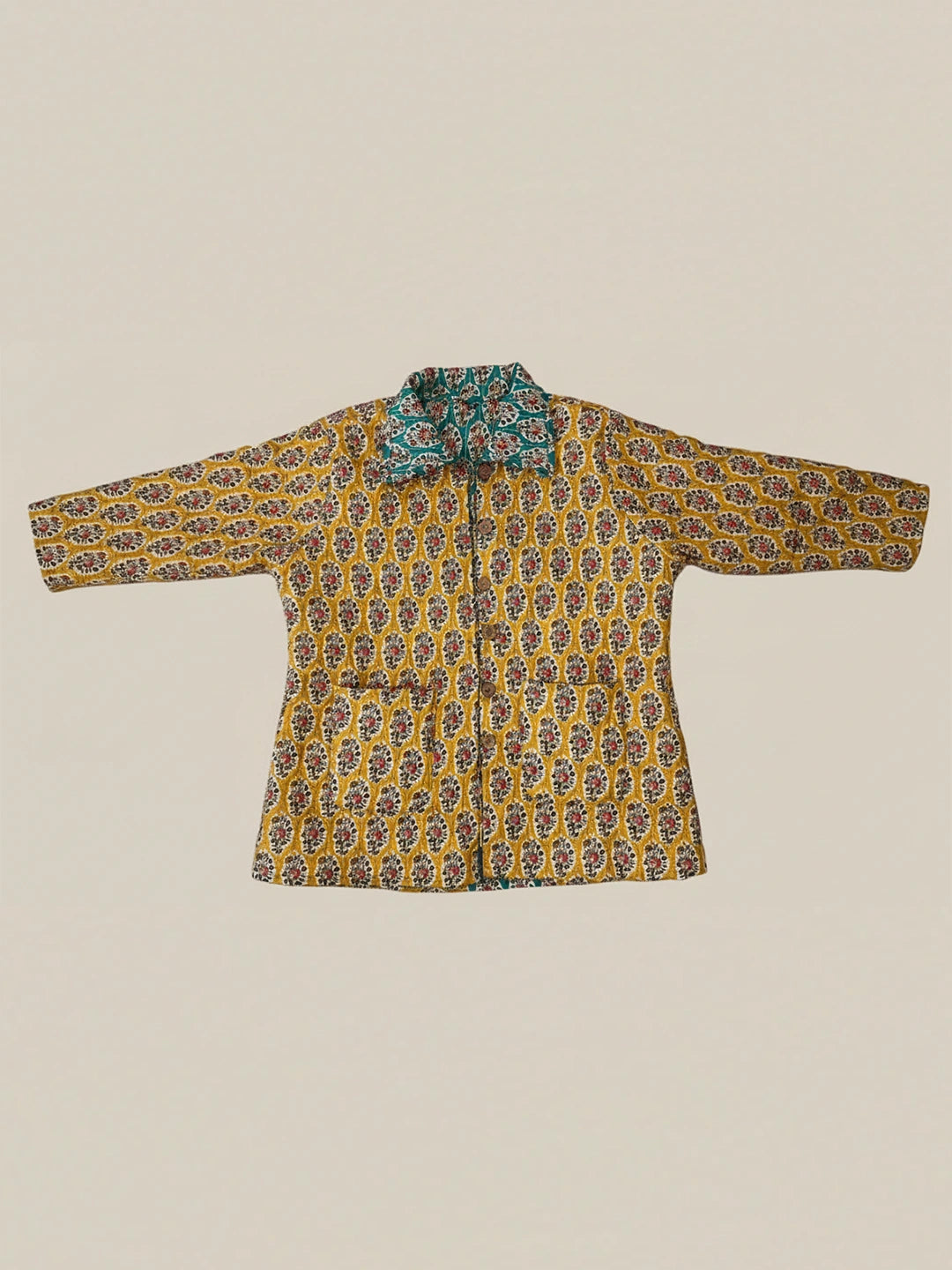 BownBee Pure Cotton Printed Quilted & Reversible Jackets For Women - Red