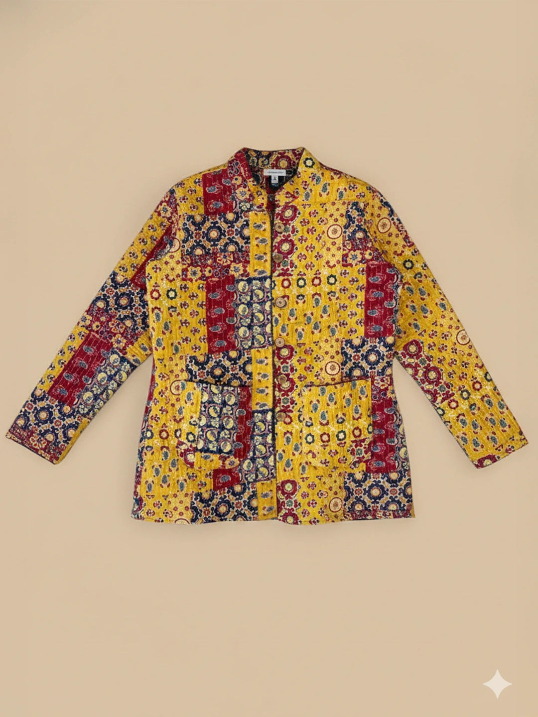 BownBee Pure Cotton Printed Quilted & Reversible Jackets For Women - Red