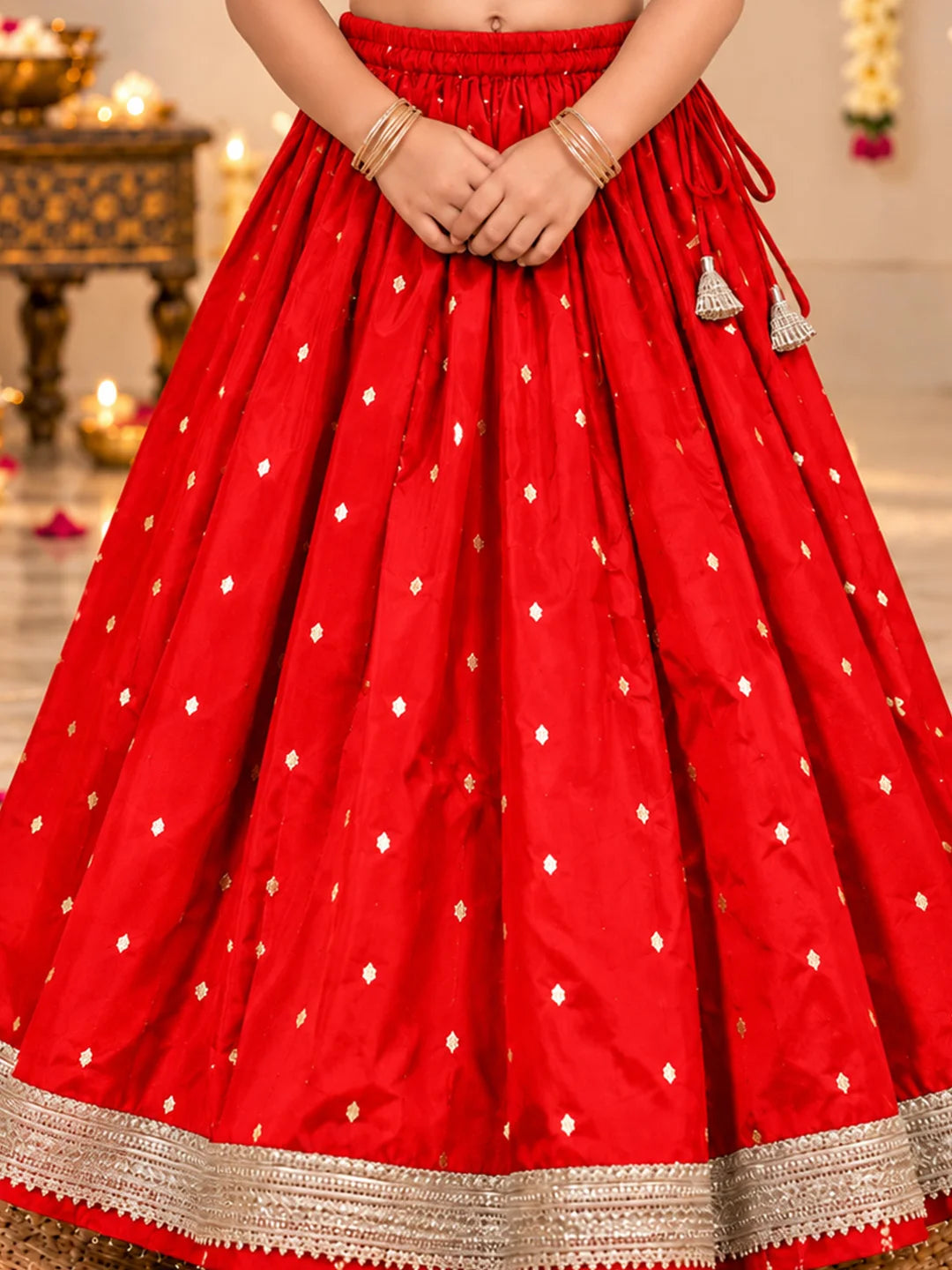 Bownbee Wedding Taffeta Lehenga choli With Net dupatta Set For Girls