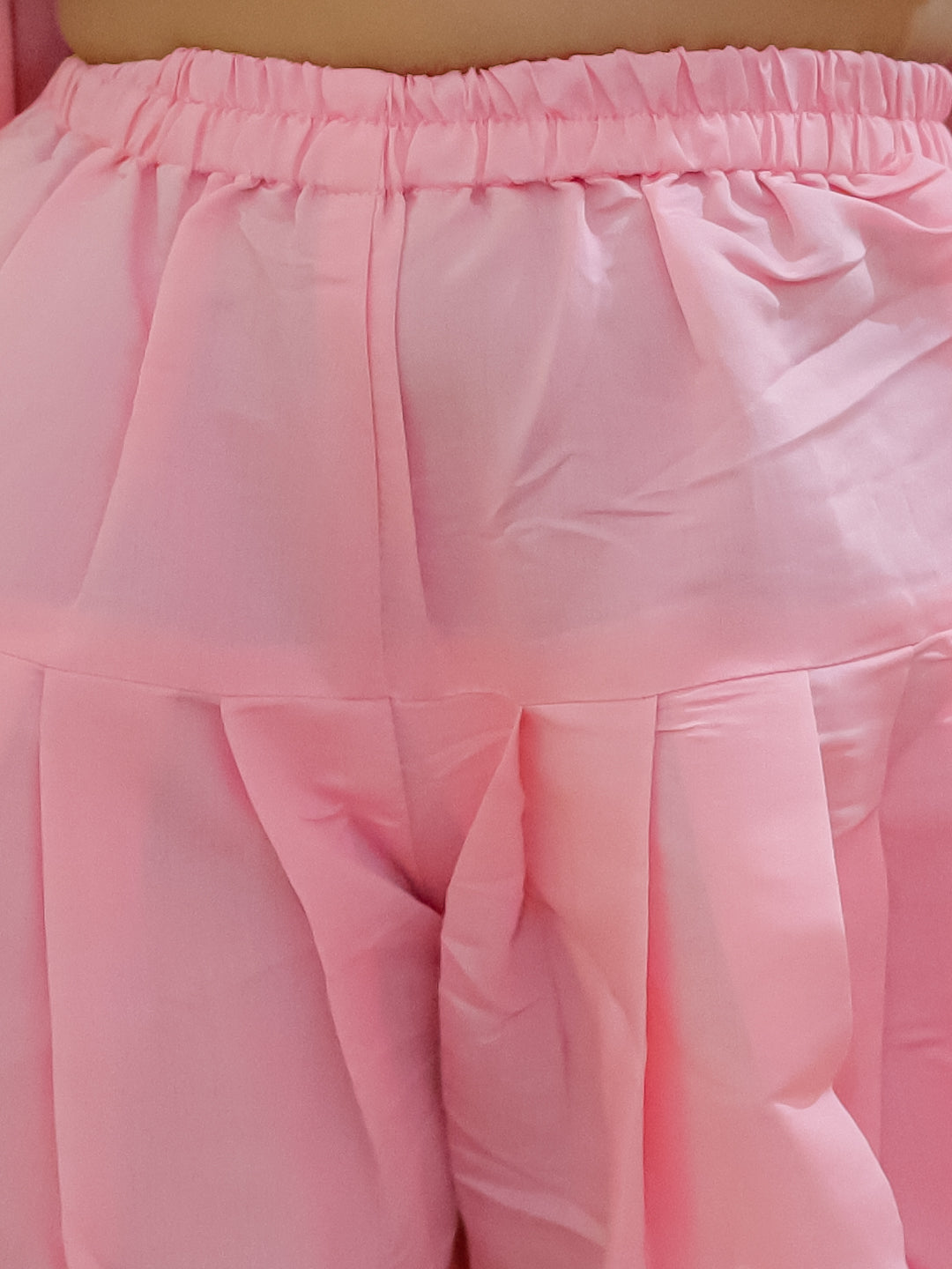 BownBee Girls Embroidered Attached Jacket Kurti with Dhoti - Baby Pink