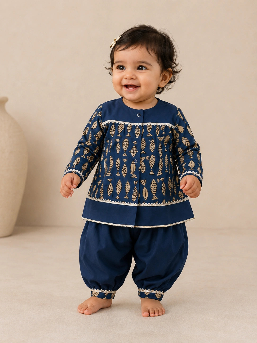BownBee Festive Suit With Dhoti kurta Sibling Set For Infants