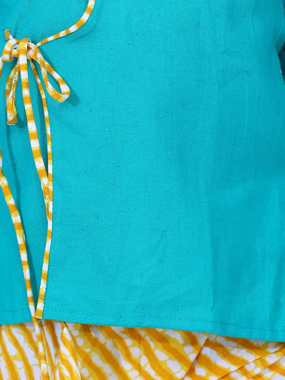 BownBee Full Sleeves Solid Color Kurta With Leheriya Dhoti