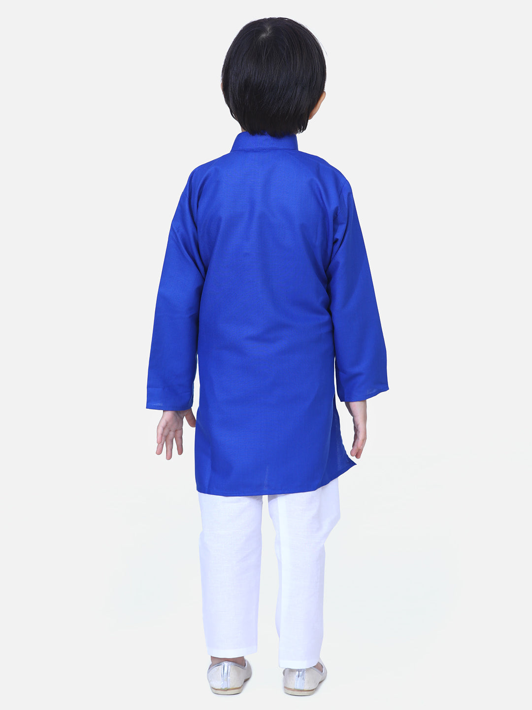 BownBee Solid Full Sleeves Kurta and Pyjama Sets- Blue