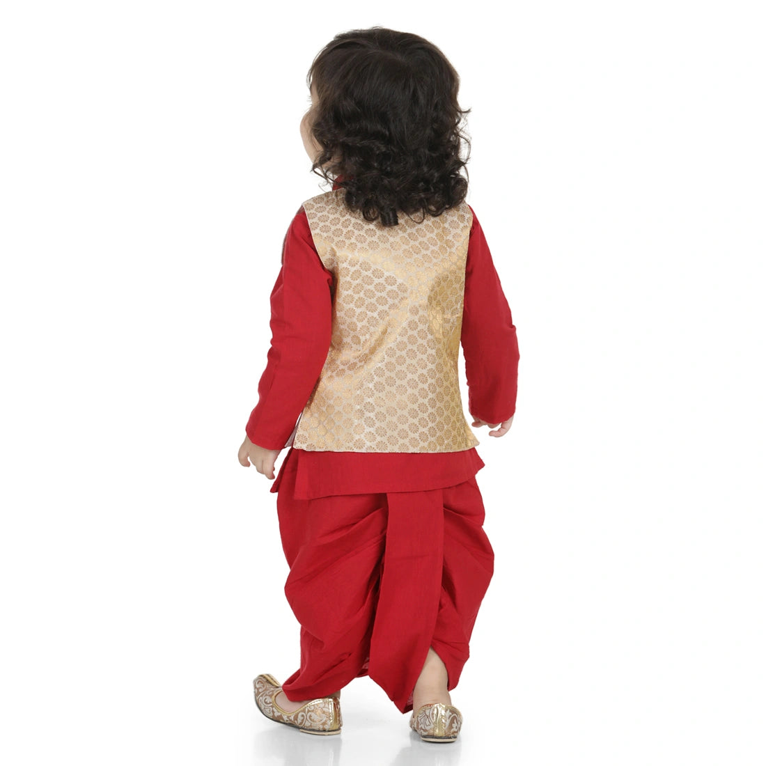 BownBee Brocade Jacket With Full Sleeves Kurta Dhoti
