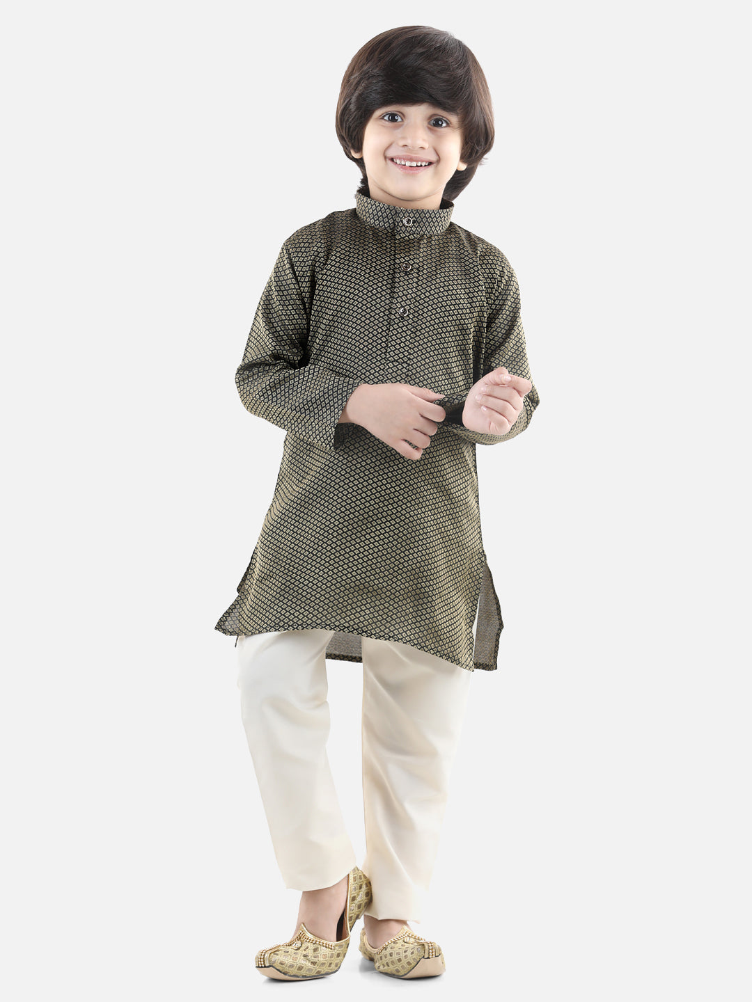 BownBee Boys Full Sleeve traditional Jacquard Kurta Pajama Set-Super Sale