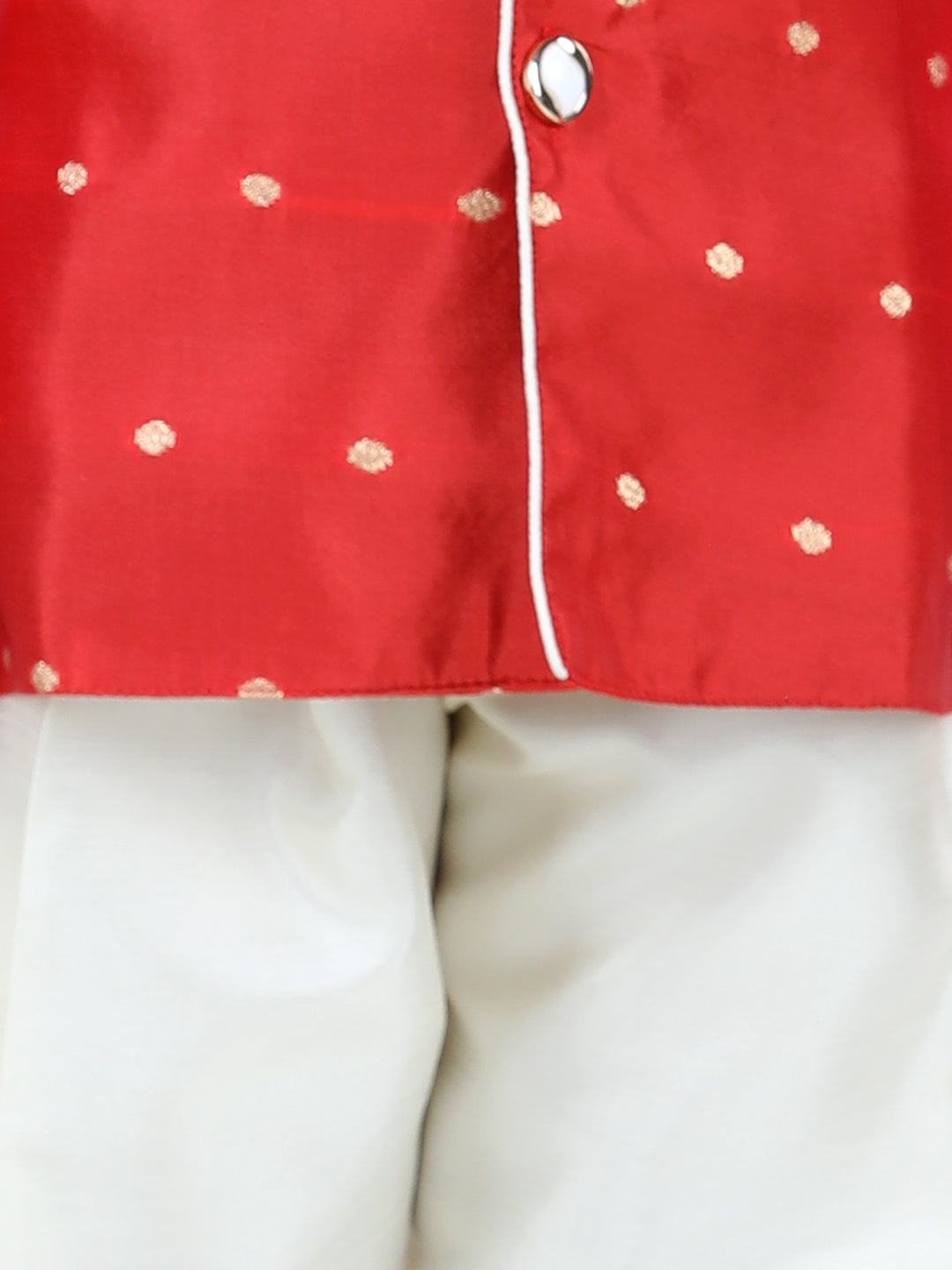 BownBee Boys Full Sleeve Silk Sherwani for Boys- Red