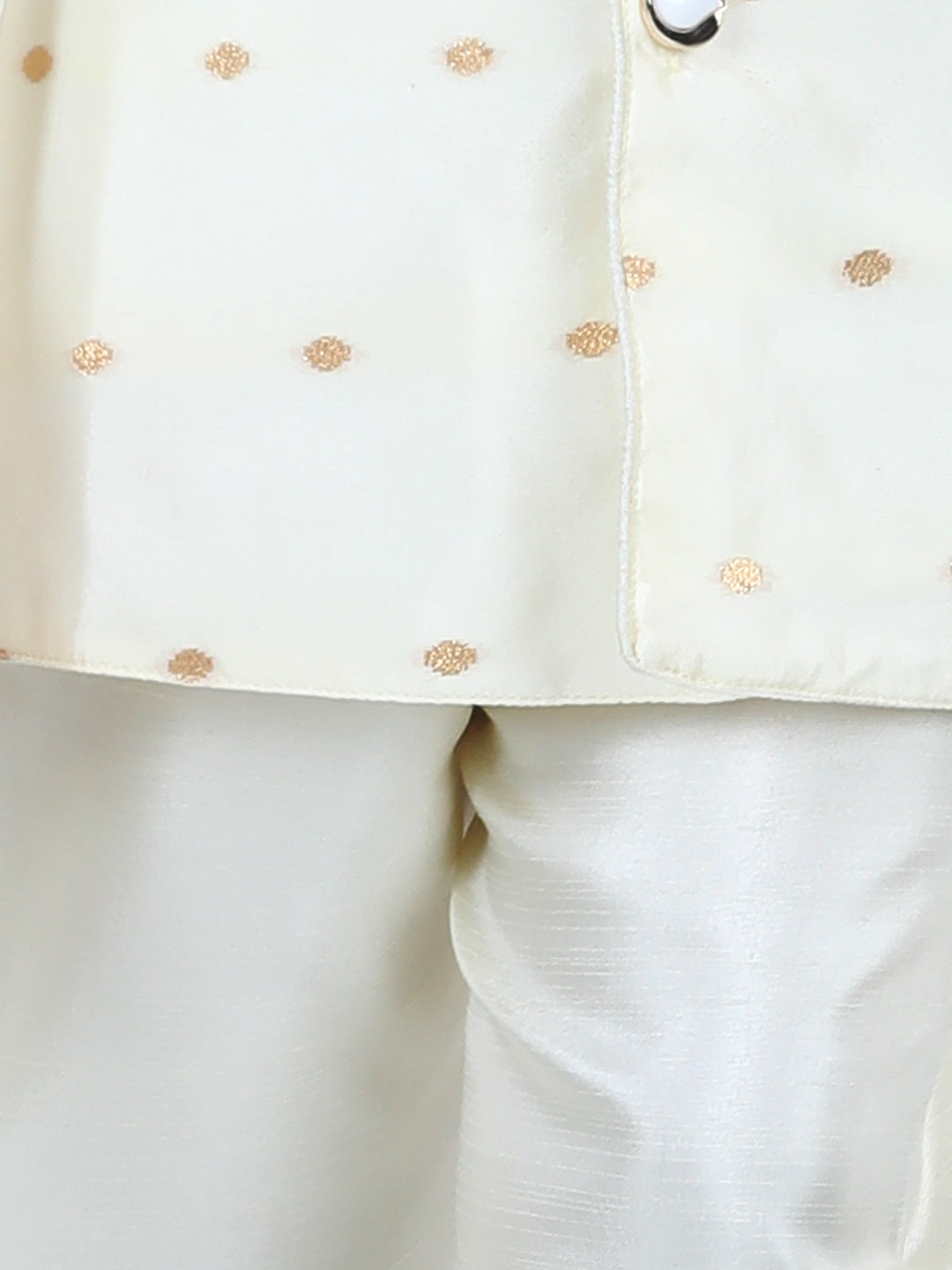 BownBee Boys Full Sleeve Silk Sherwani for Boys- White
