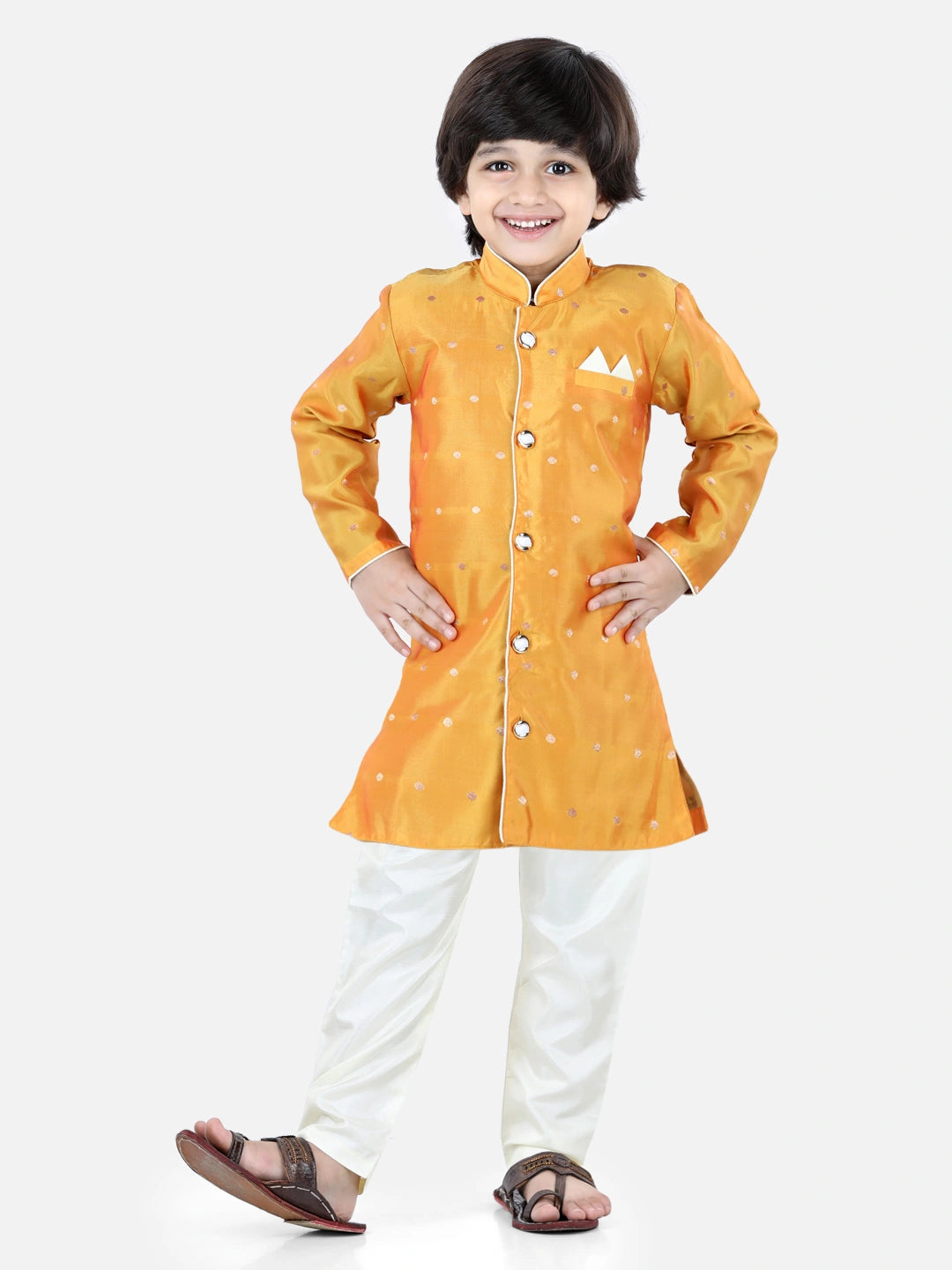 BownBee Boys Full Sleeve Silk Sherwani for Boys