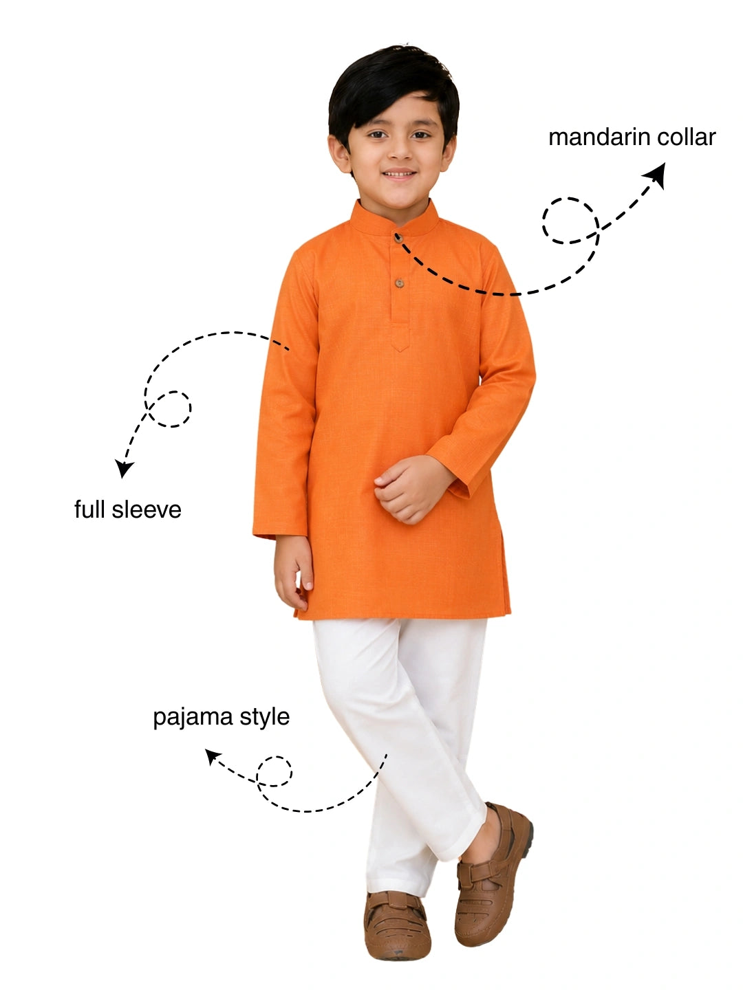 BownBee Stand Collar Cotton Kurta pajama