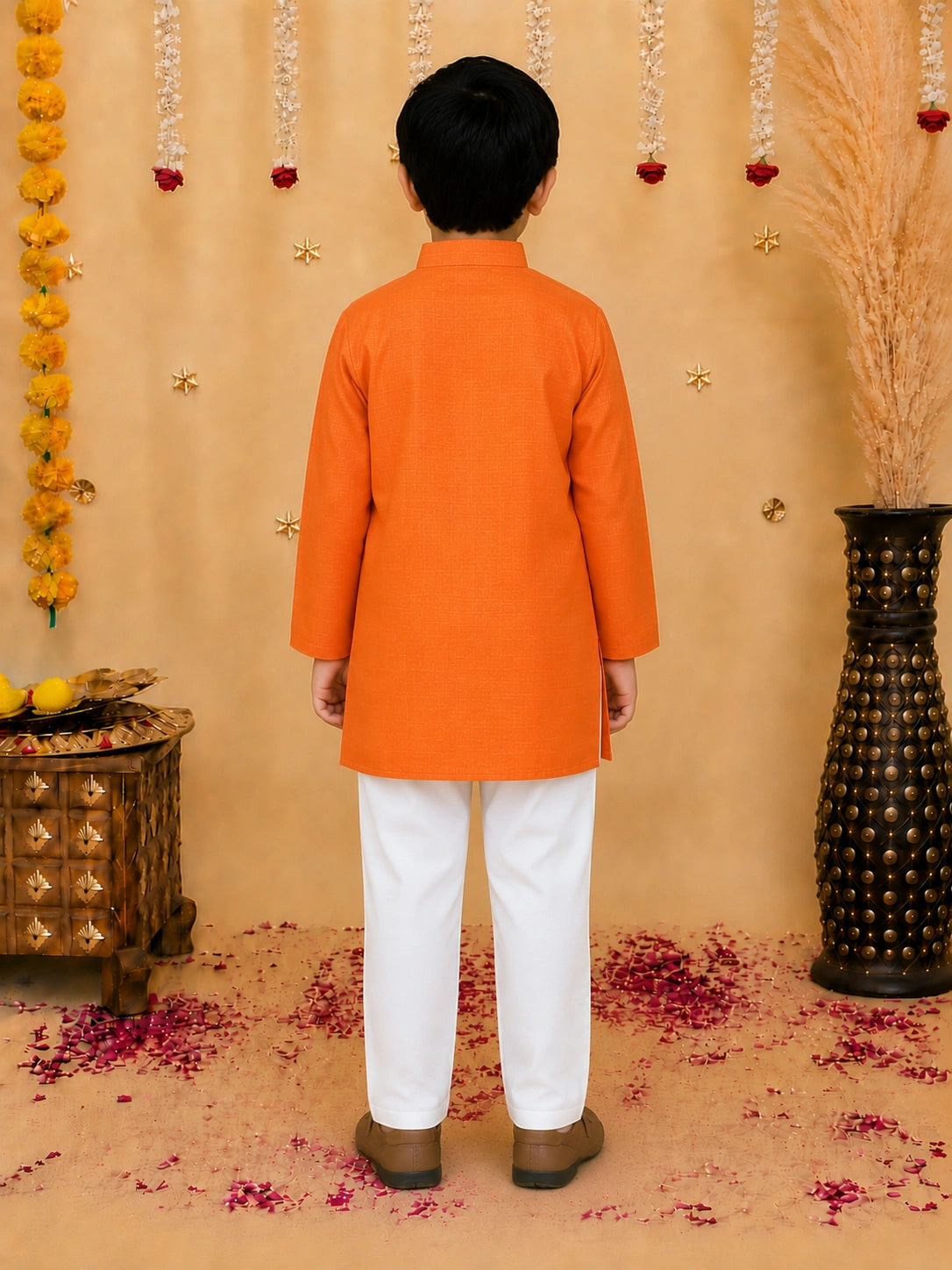 BownBee Stand Collar Cotton Kurta pajama