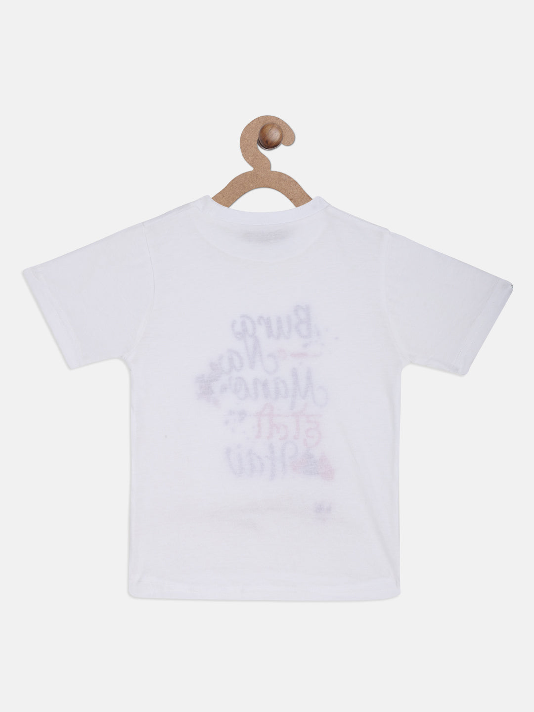 BownBee Holi Half Sleeve Round Neck Printed T-shirt-White
