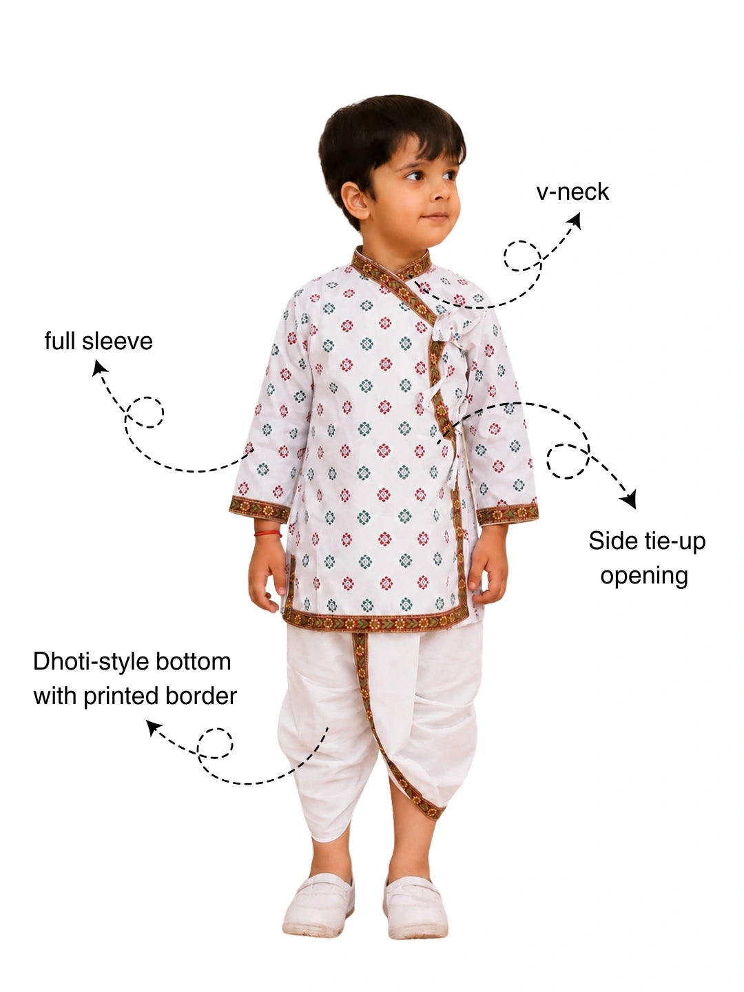 BownBee Cotton Kanhaiya Suit Dress For Baby Boy