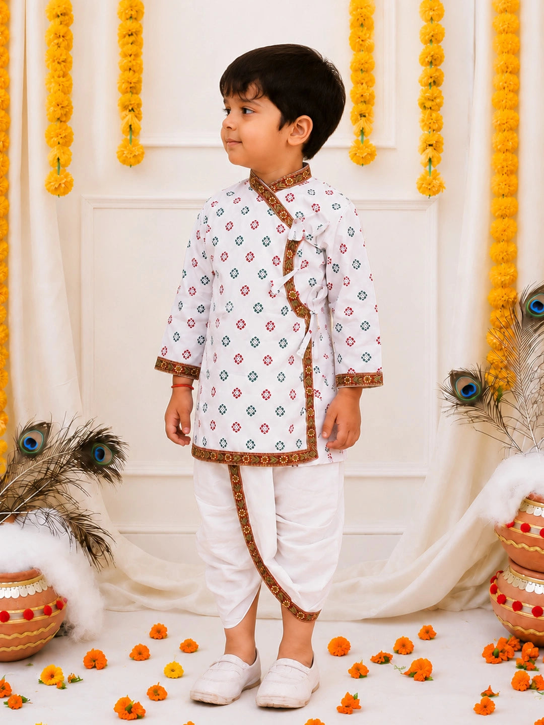 BownBee Cotton Kanhaiya Suit Dress For Baby Boy