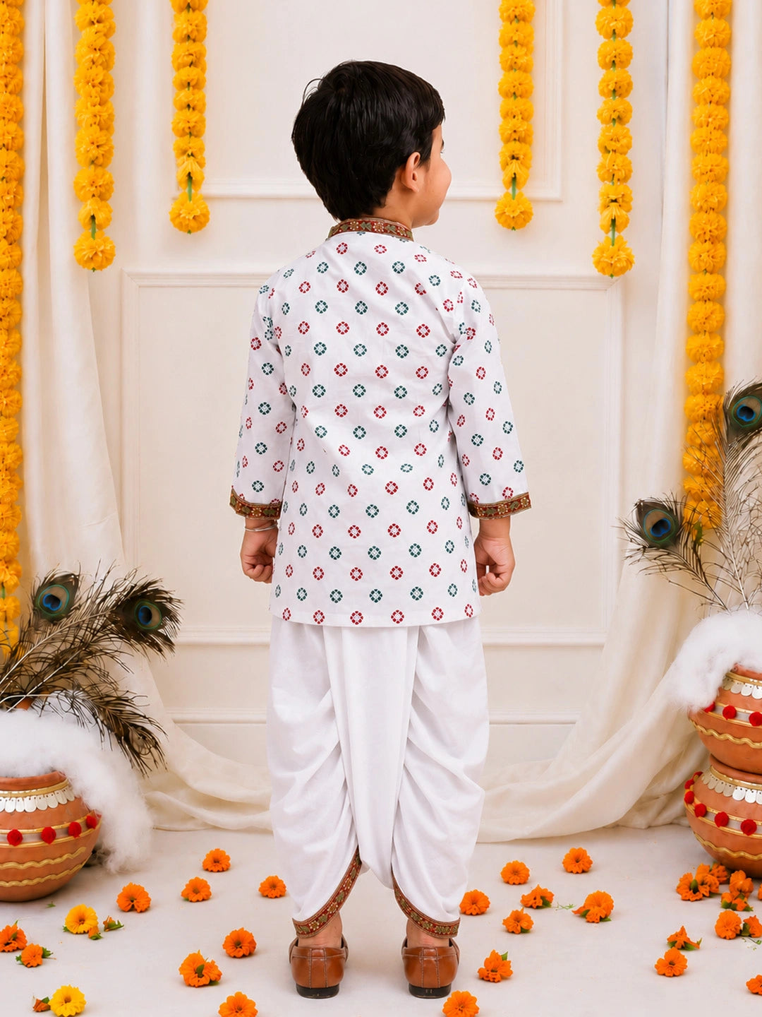 BownBee Cotton Kanhaiya Suit Dress For Baby Boy