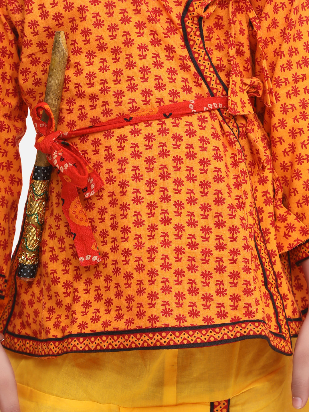 BownBee Full Sleeves Kanhaiya Style Kurta With Dhoti - Yellow
