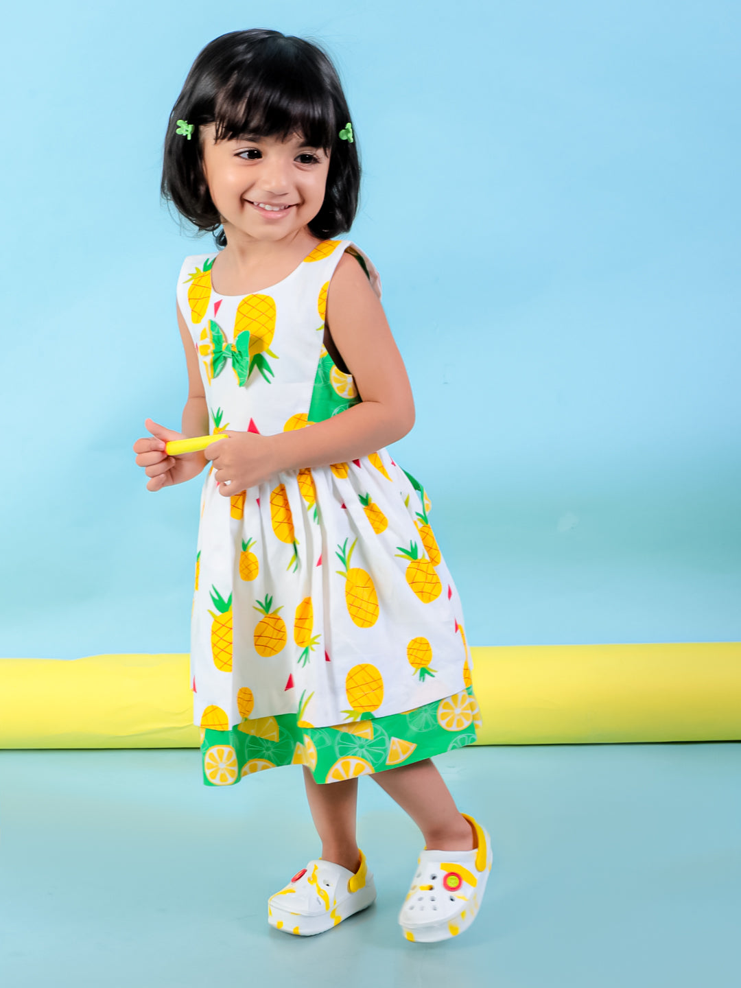 Pinacolada Summer Frock for Girls-White
