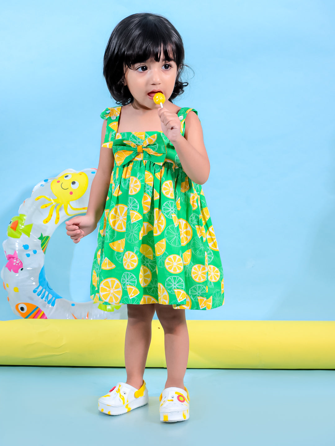 LemonLush Summer Dress for Girls - Green