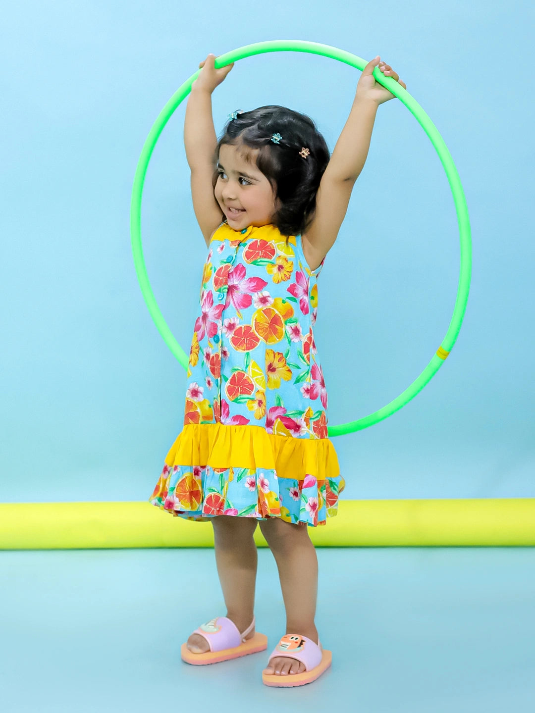 BownBee Sunny Citrus Summer Dress for Girls