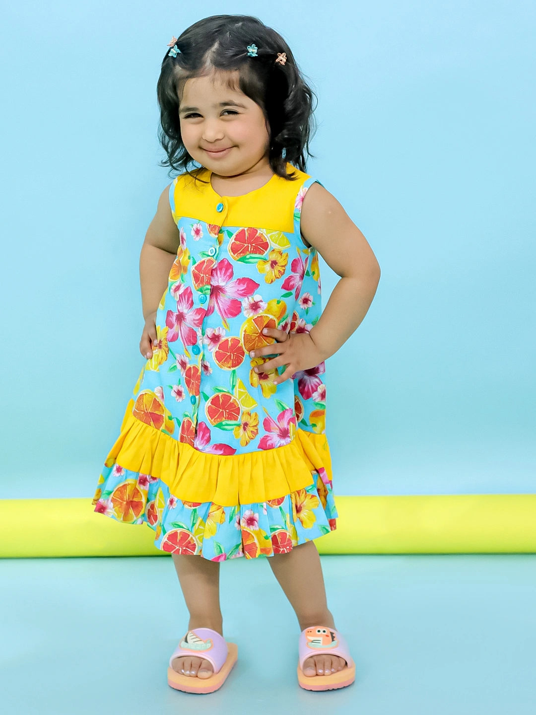 BownBee Sunny Citrus Summer Dress for Girls