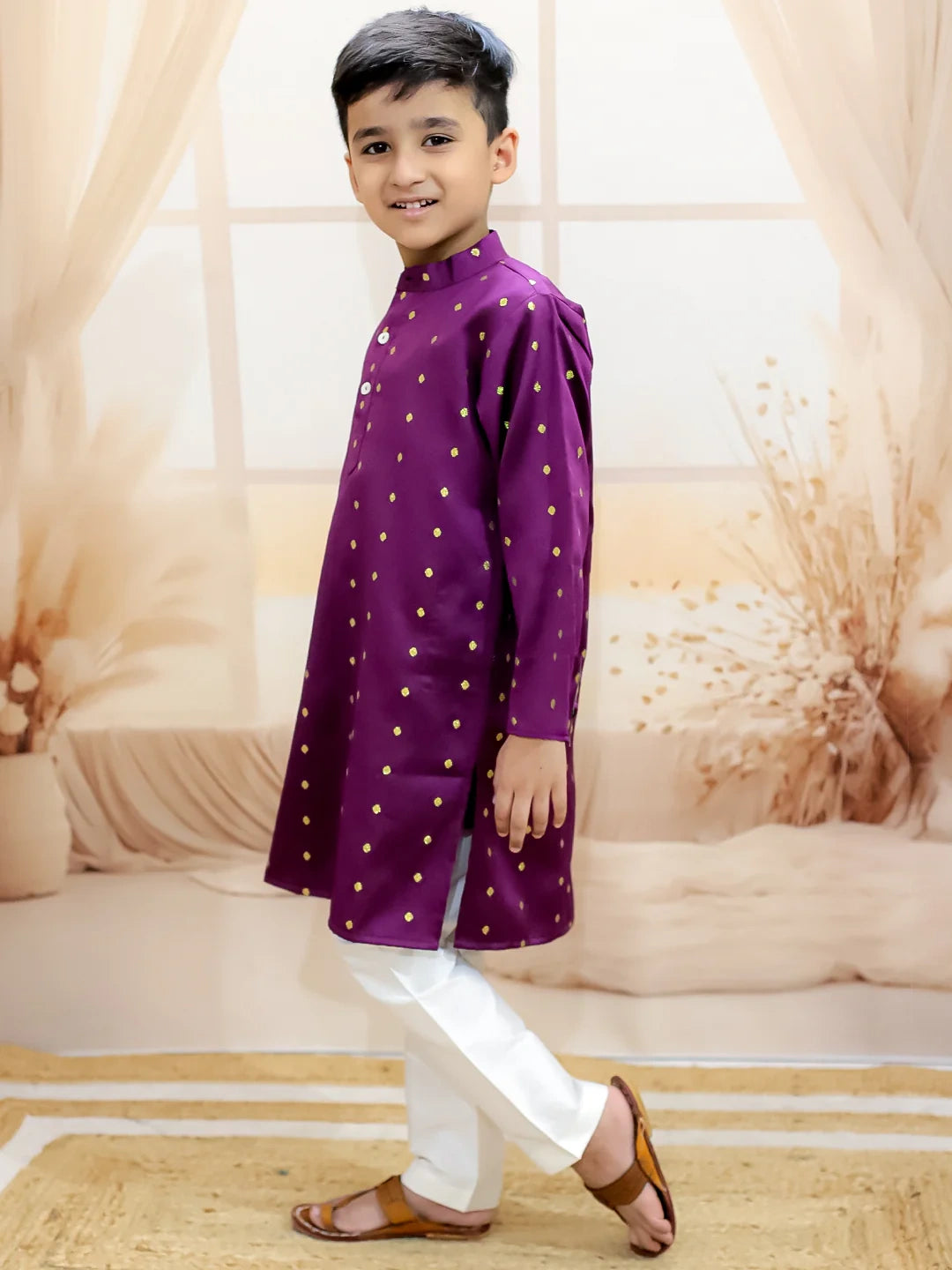 BownBee Malang zari kurta Pyjama Set For Boys