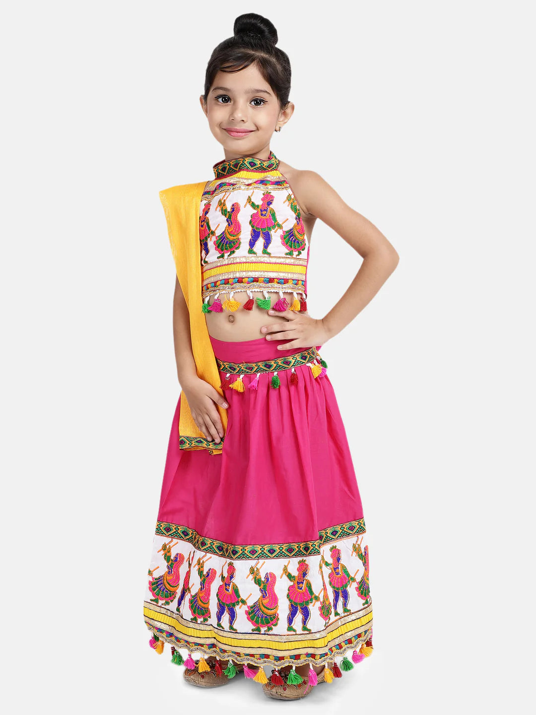 BownBee Black Dandiya Border Plain Cotton Chaniya Choli