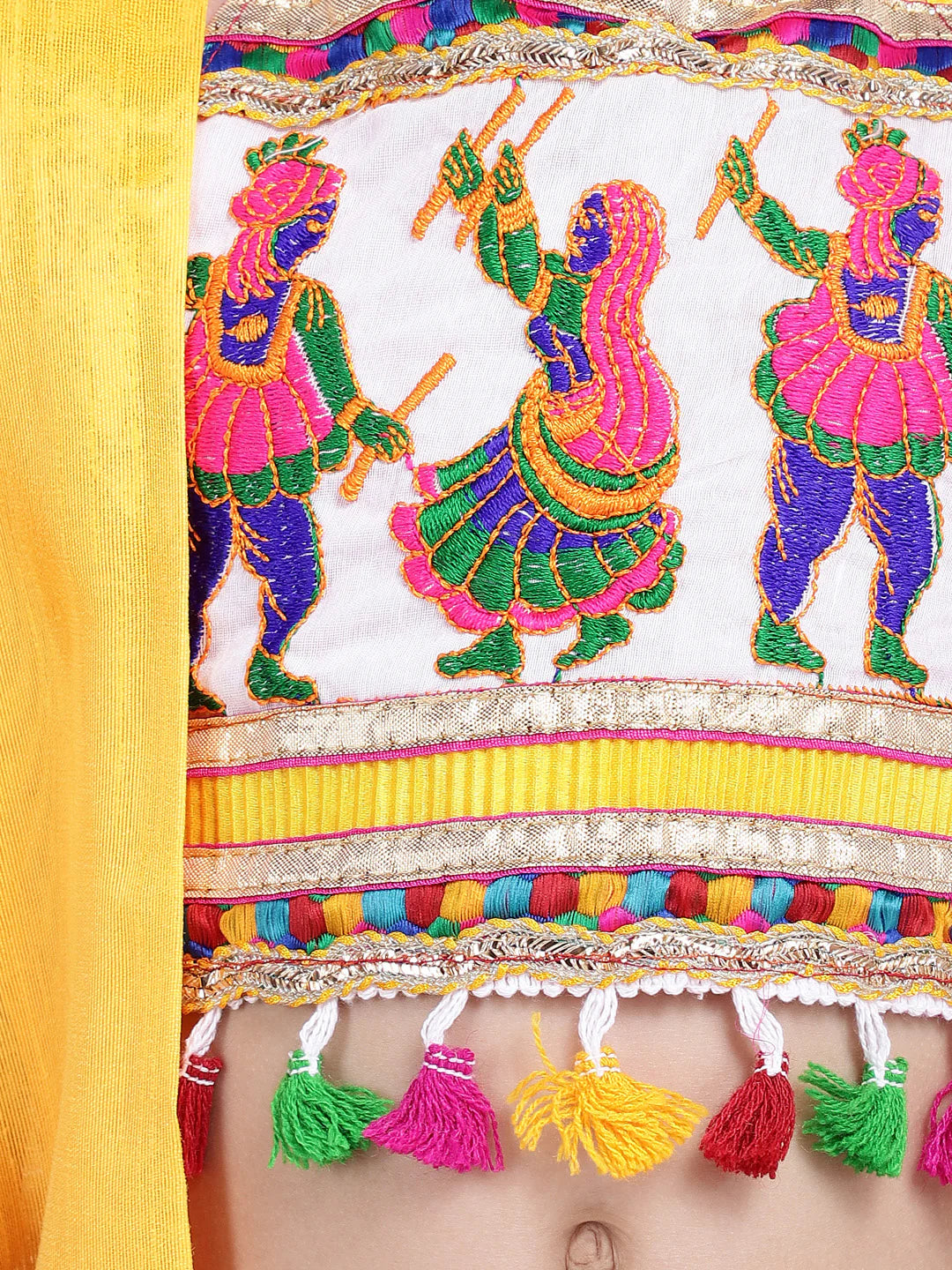 BownBee Black Dandiya Border Plain Cotton Chaniya Choli
