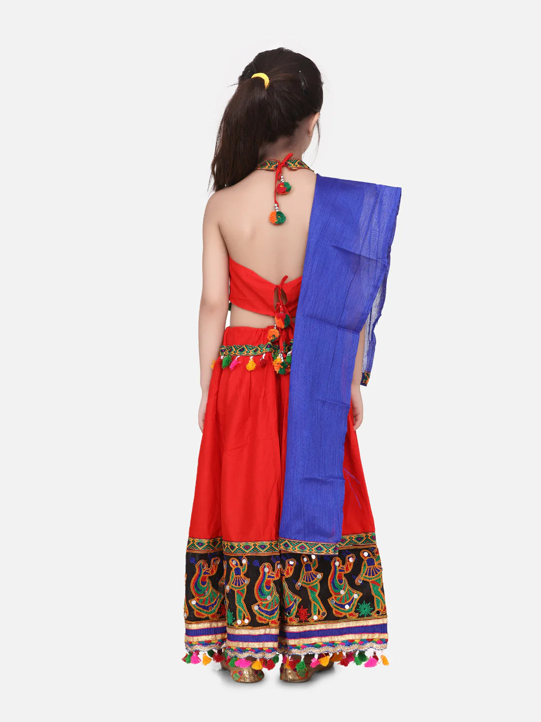 BownBee Black Dandiya Border Plain Chaniya Choli