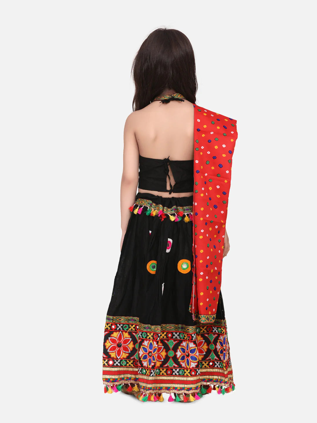 BownBee Kids Girls Navratri Dandiya  Garba Mirror Work Chaniya Choli