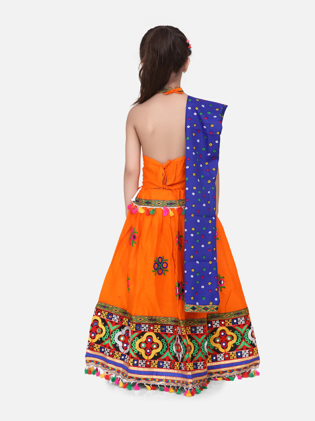 BownBee Kids Girls Navratri Dandiya  Garba Mirror Work Chaniya Choli Dupatta