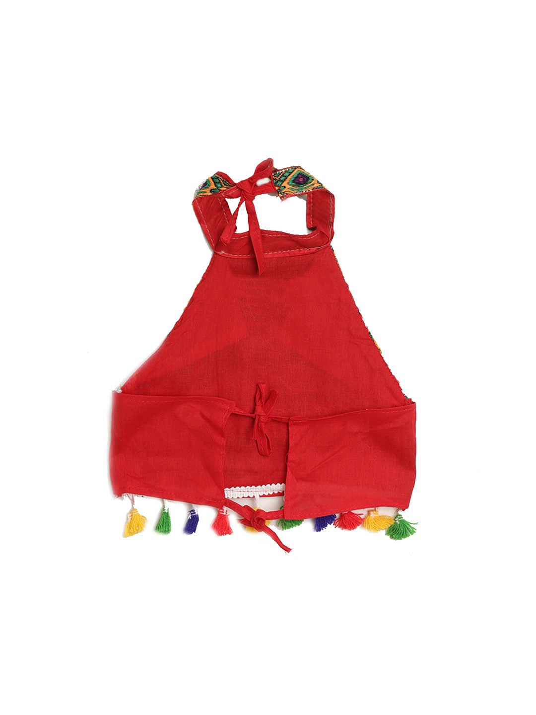 BownBee Kids Girls Navratri Dandiya Garba Mirror Work Chaniya Choli Dupatta- Red