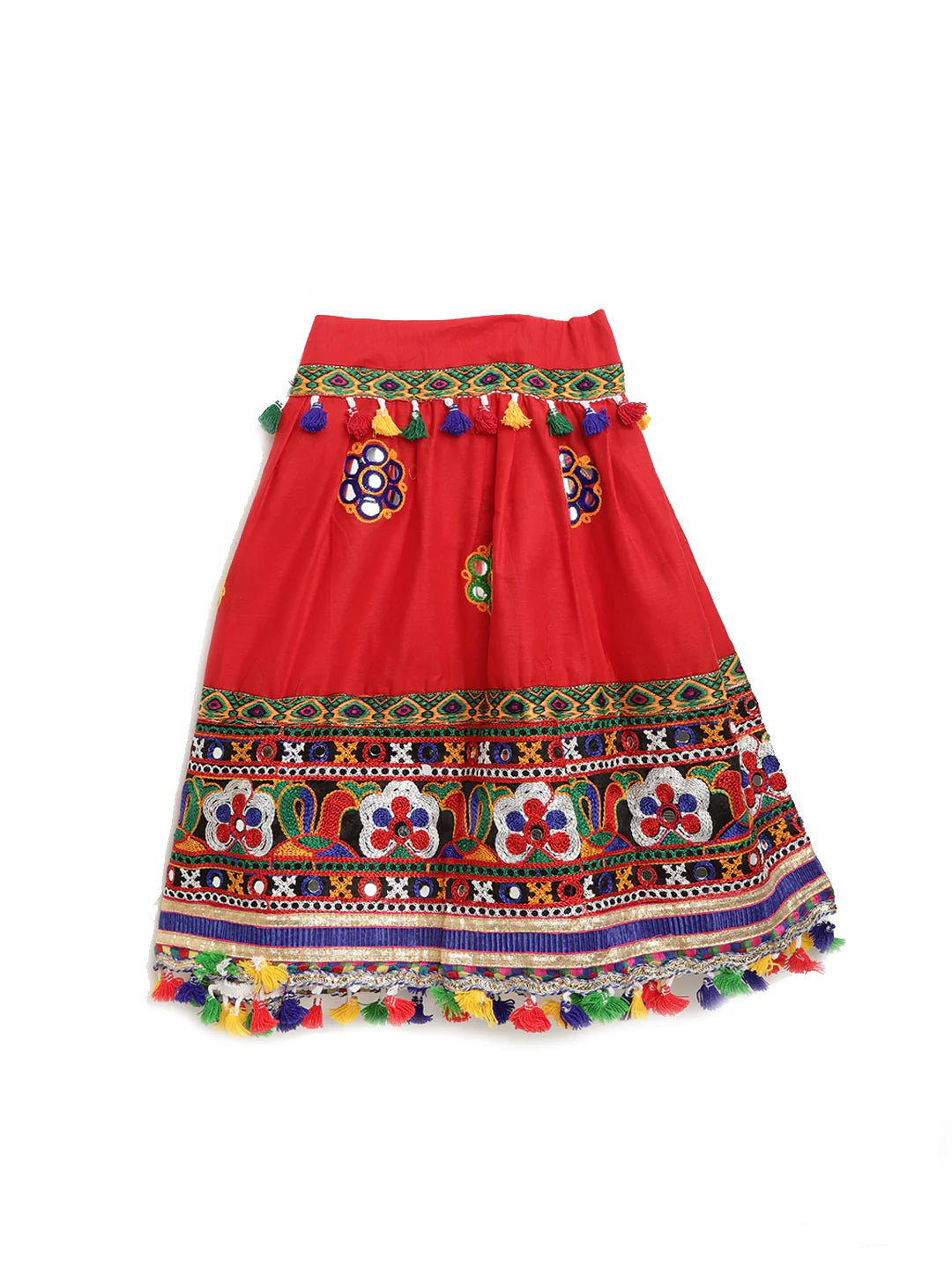 BownBee Kids Girls Navratri Dandiya Garba Mirror Work Chaniya Choli Dupatta