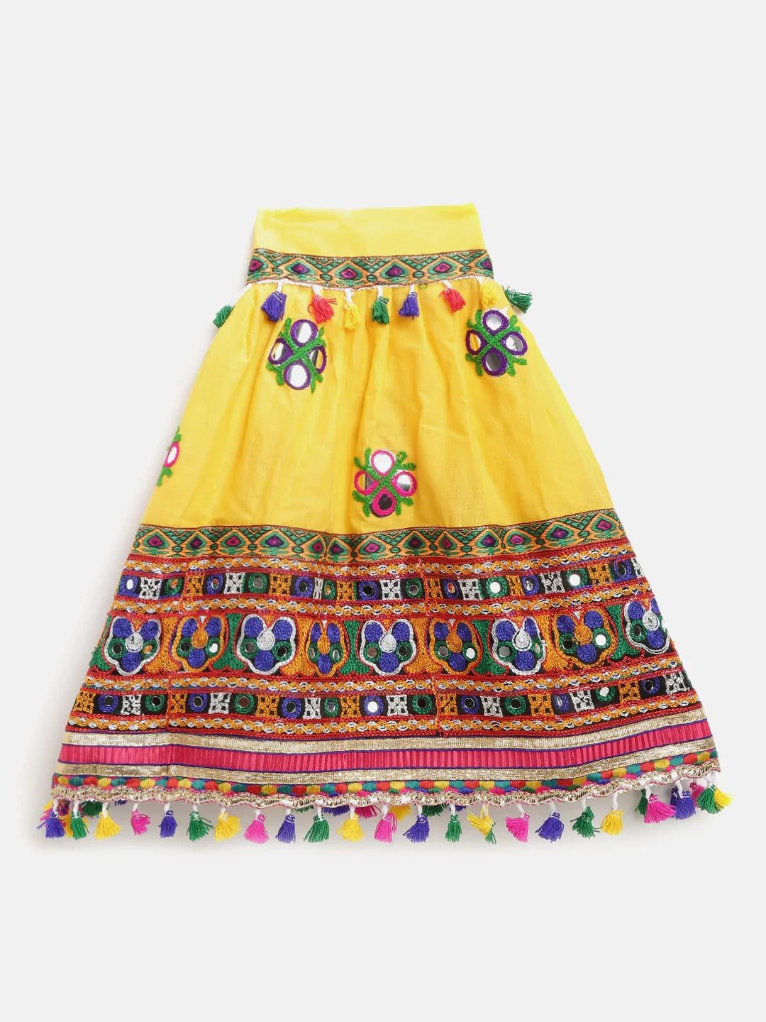 BownBee Kids Girls Navratri Dandiya  Garba Mirror Work Chaniya Choli