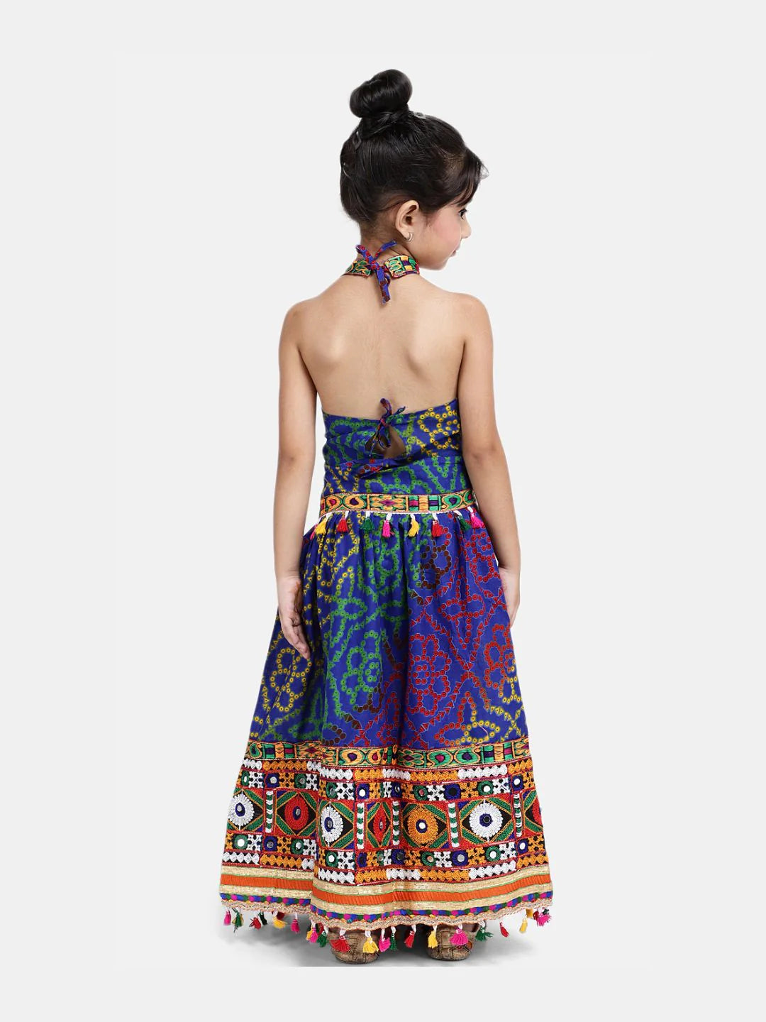 BownBee Bandhani Halter Neck Chaniya Choli