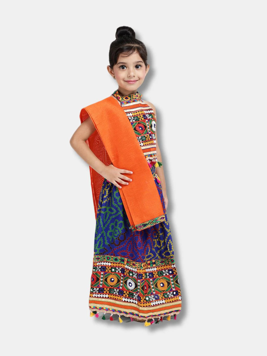 BownBee Bandhani Halter Neck Chaniya Choli