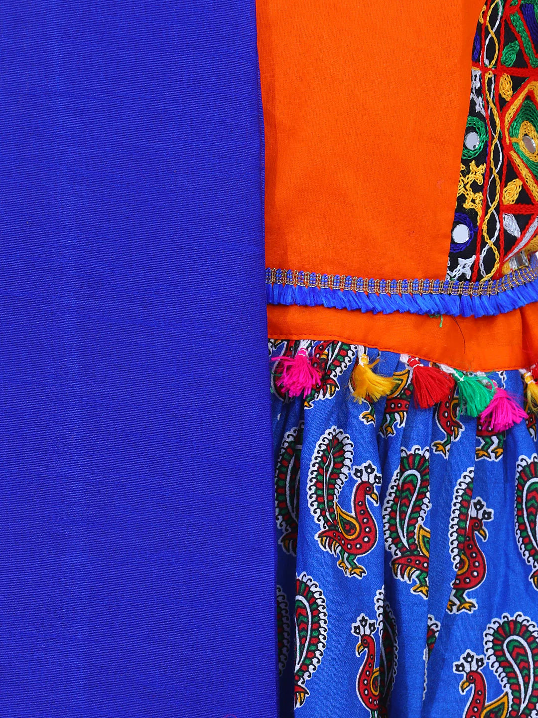 BownBee Girls Mor Print Chaniya Choli With Dupatta