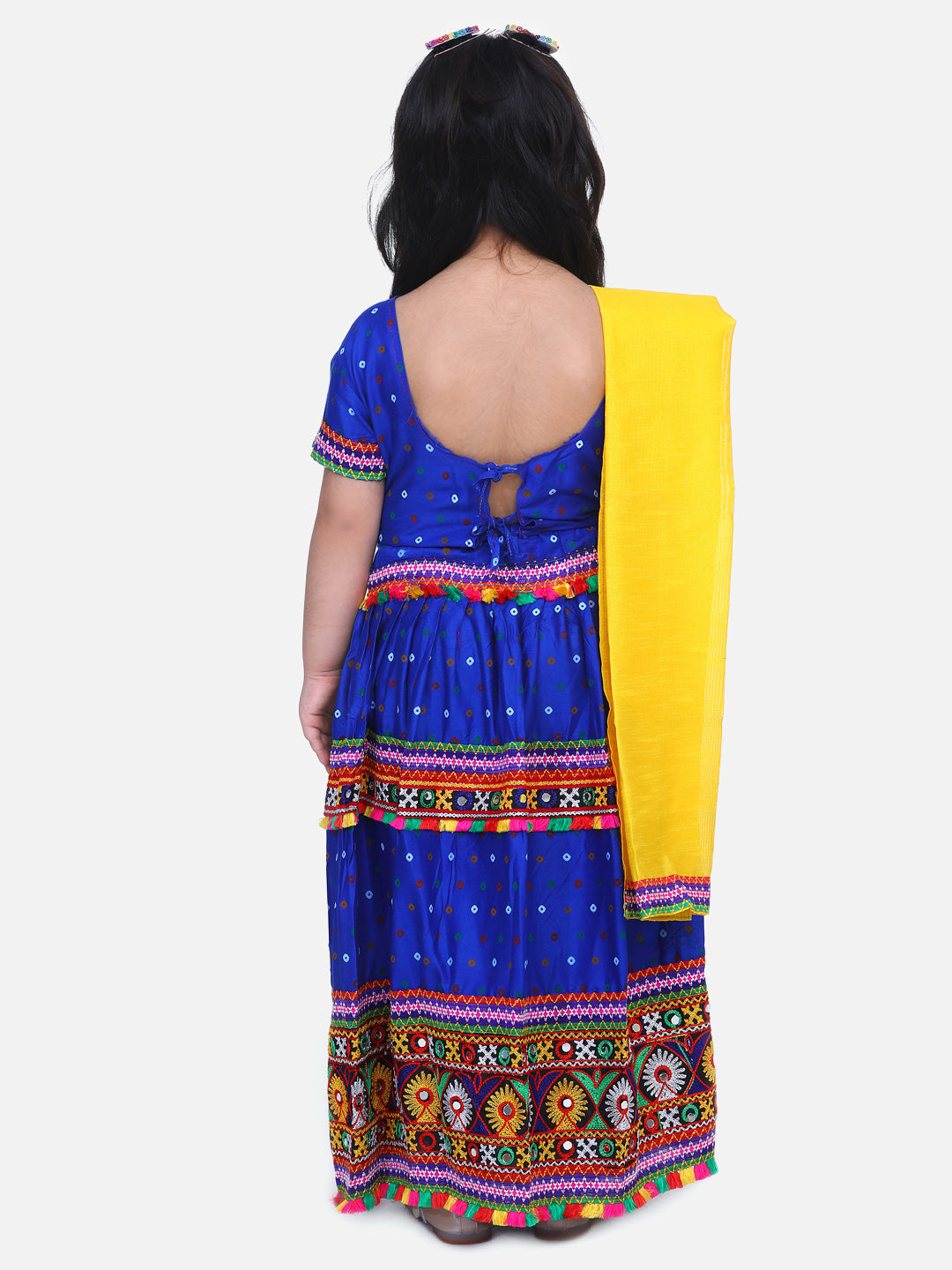BownBee Bandhani Embroidered Chaniya Choli- Blue