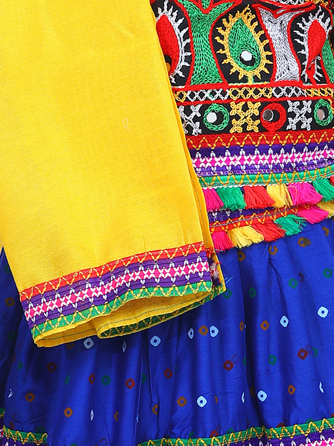 BownBee Bandhani Embroidered Chaniya Choli- Blue