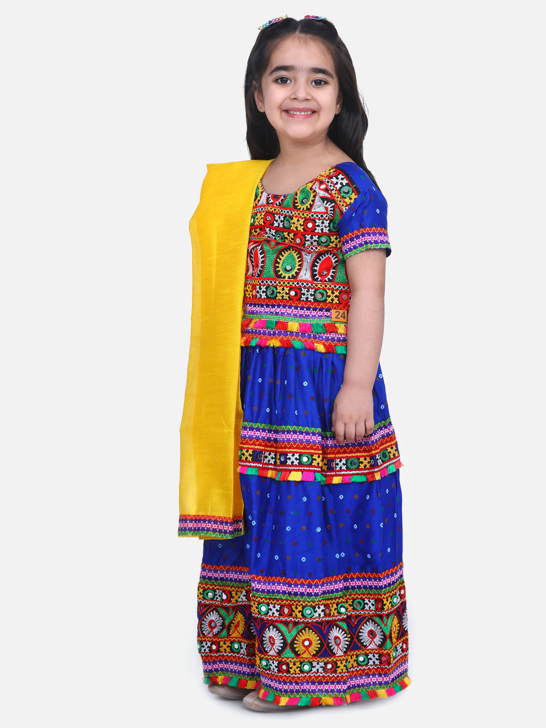 BownBee Bandhani Embroidered Chaniya Choli- Blue